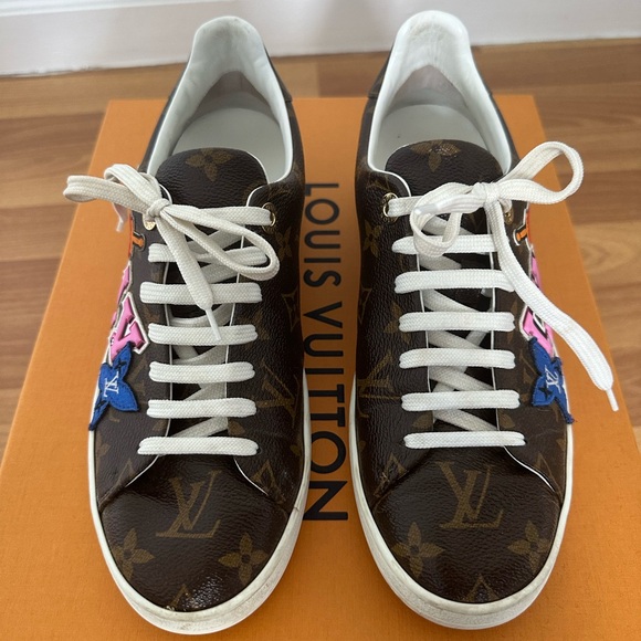 Louis Vuitton Brown Monogram Canvas Frontrow Low Top Sneakers Size 38 - Picture 5 of 10